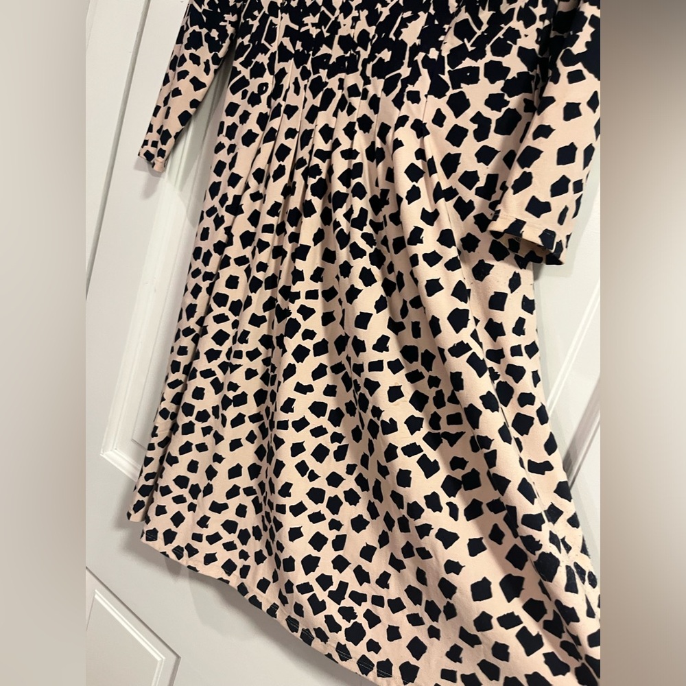 A-line Catherine Malandrino Navy and light pink patterned dress